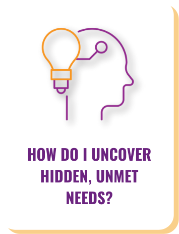Our consultants uncover unmet needs